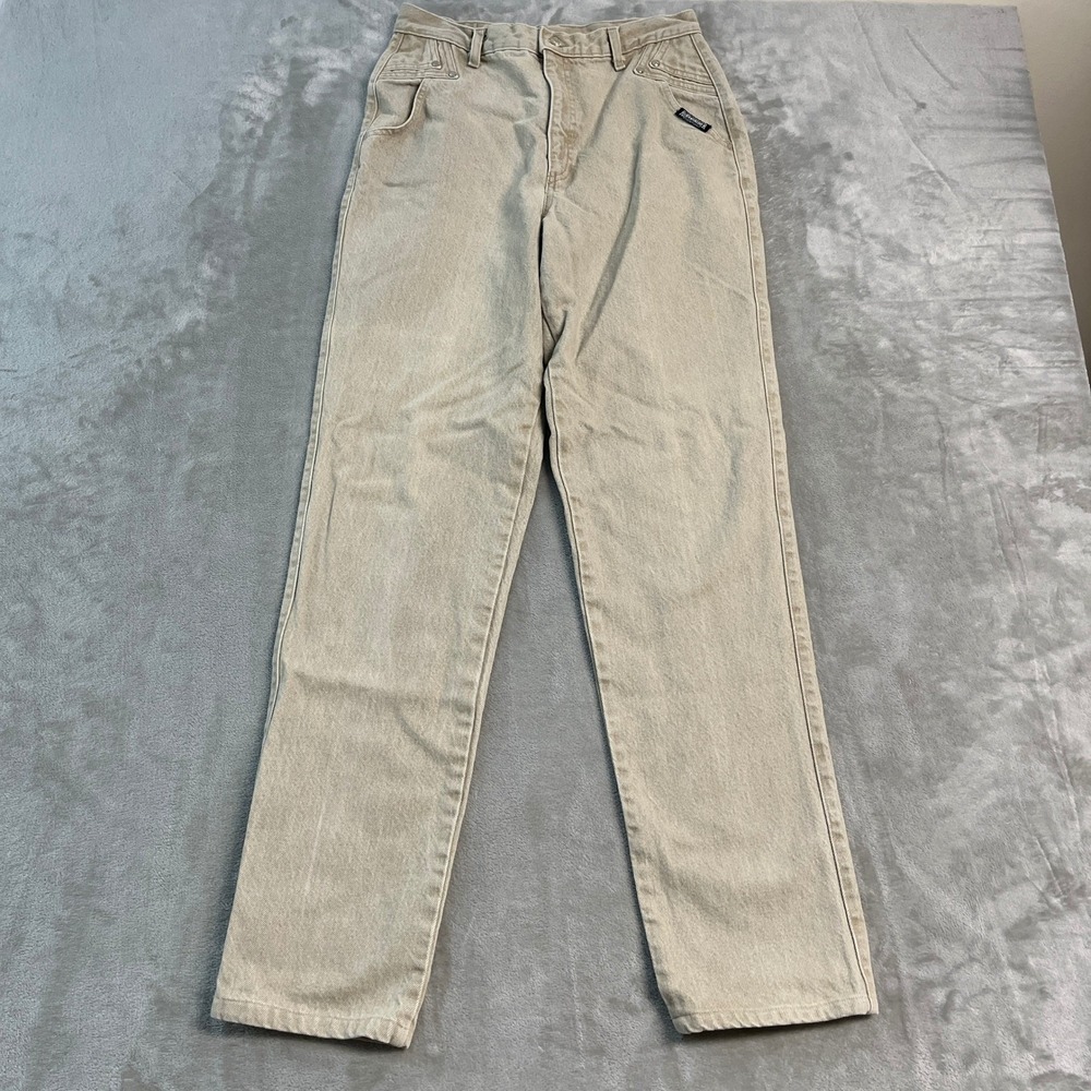 Vintage 90s Rough Rider Circle T Western Jeans Tan Star Rivet Womens 11/12 USA